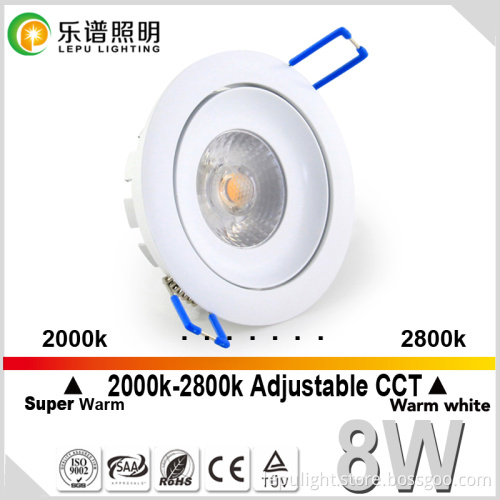 Vanern 8W CCT Dimmable sharp COB 2000K-2800K led downlight
